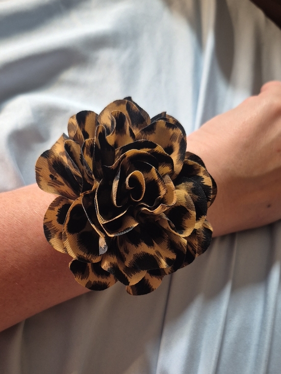 Source Unknown Jewelry - Leopard Print Flower Wrist Cuff Bracelet